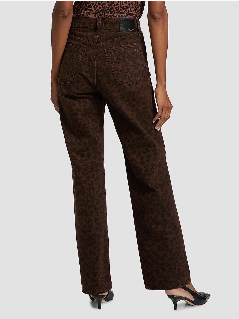 rag & bone Brown Leopard-Print Jeans - Picture 2 of 9